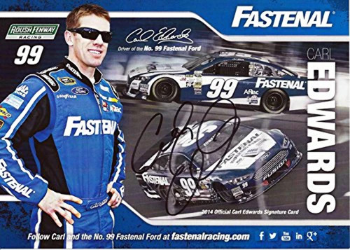 Autographed 2014 carl edwards - carl,