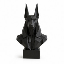 Low Poly Anubis Bust Sculpture