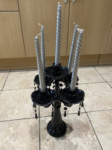Black candelabra for candles - candelabra,