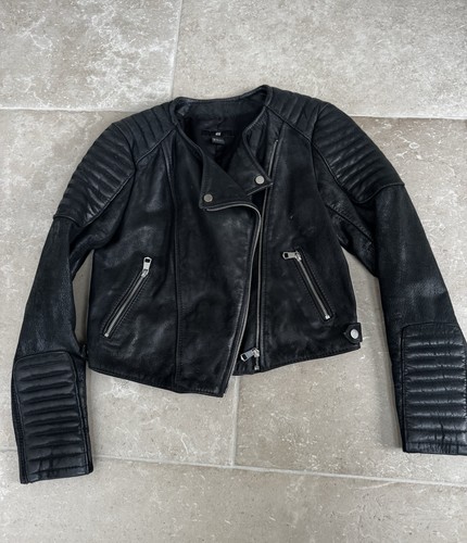 Women black leather - h&m,