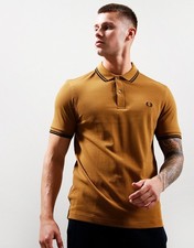 REDUCED STOCK GENUINE Fred Perry Mens Dark Caramel Brown Short Sleeve Polo Shirt