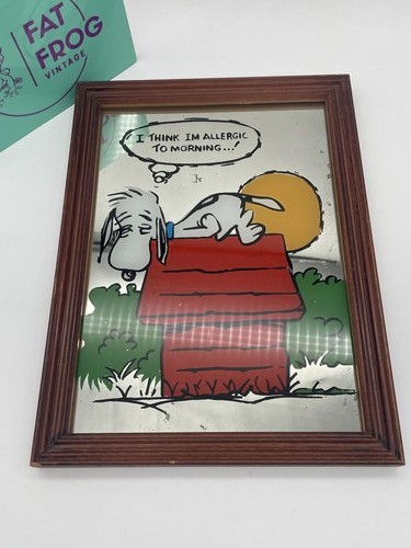 Vintage snoopy mirror wooden - vintage,