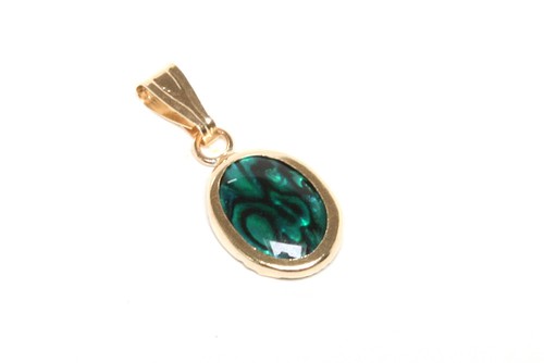 9ct gold green - abalone, paua