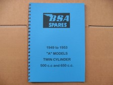Bsa a10 parts - book, 1949