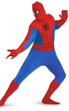 Boys Spider Movie Fancy Dress Costume Deluxe Teen Spiderman Bodysuit Kids
