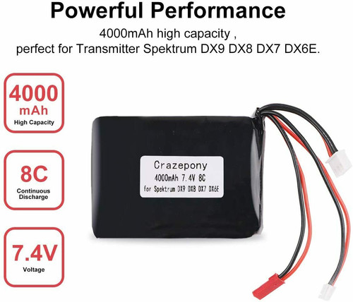 Crazepony 4000mah 4v tx - 7.4v,