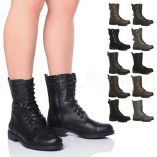 WOMENS LADIES ZIP LACE UP