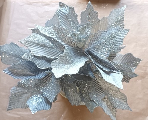 Silver artificial velvet - x3,