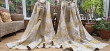 LAURA ASHLEY MILLWOOD CAMOMILE LINED CURTAINS  68" DROP BY 77" WIDTH