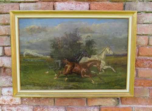 Horse oil painting - by,
