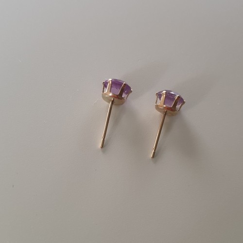 9ct gold amethyst round - amethyst,