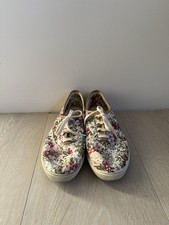 HOTTER Comfort Concept Mabel Lace Plimsol Floral Shoes Extra Wide Fit UK 9 EU 43