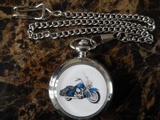 HARLEY DAVIDSON MOTORCYCLE CHROME POCKET WATCH WITH CHAIN 5