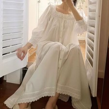 Vintage Victorian Night Dress for Women | Pure Cotton Spring Summer Peignoir