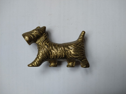 Scottie dog brass ornament - brass,