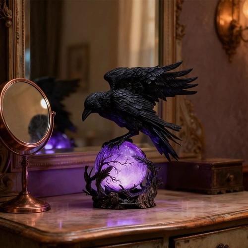 Gothic raven table lamp - raven,