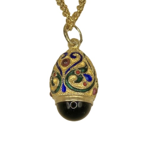 Russian egg enameled pendant - russian,