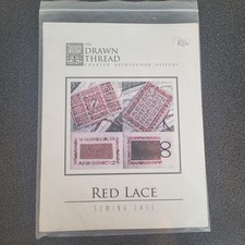 The Drawn Thread Charted Needlework Designs Red Lace Sewing Case