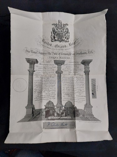 United grand lodge certificate - united,
