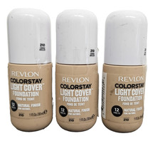 TRIPLE PACK Revlon Colorstay Light Cover Foundation  SP15 30ml 210 Creme  12HR