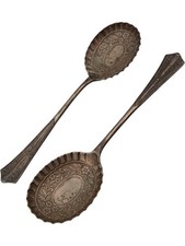 Antique Cooper Brothers & Sons Sheffield Silver Plate Serving Spoons Set 2 PPWH