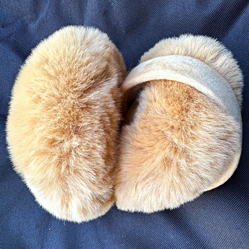 Beige faux fur winter - beige,