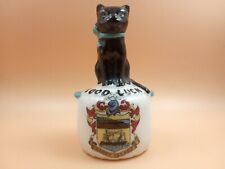 Crested China - BARRY ISLAND Crest - Black Cat on Pouffe - Willow Art.