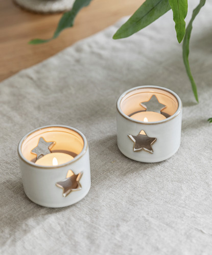 Pair ceramic tea light - pair, of