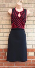 KALEIDOSCOPE BLACK RED PANELLED CORSET BODYCON BANDAGE PARTY ELEGANT DRESS 10 S