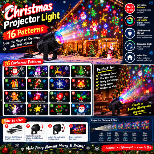 Christmas projector light - light, 16