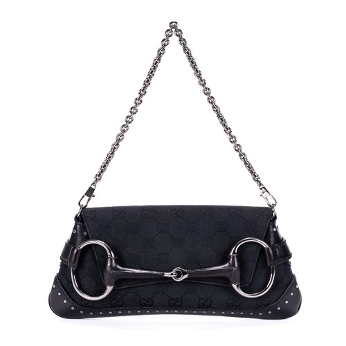 Gucci horsebit black canvas - gucci,