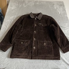 Ralph Lauren Chaps Vintage Barn Coat Jacket Mens XL Brown Corduroy Heavyweight