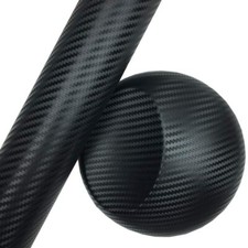 3D Black Carbon Fiber Vinyl Car Wrap Film Sticker Air Bubble Free