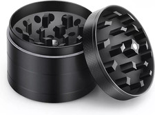 Stainless Steel 4 Part Herb Grinder, Sharp Teeth Metal Crusher Shredder