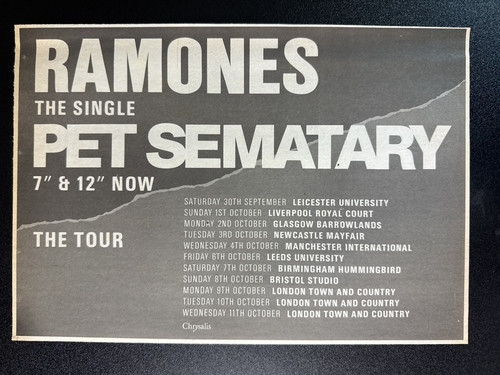 Ramones pet sematary tour - ramones,