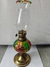 Vintage Oil Lamp. Amber Glass