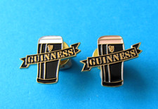 2, Guinness Pint Pin Badges with Banner across. VGC. Unused.