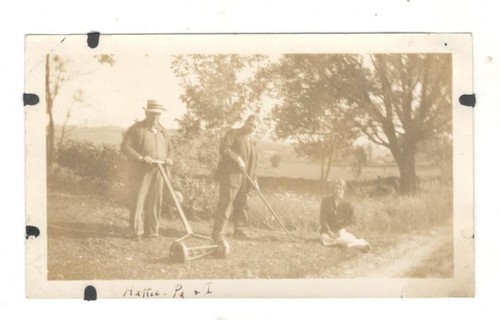 Vintage photo man using push - photo,