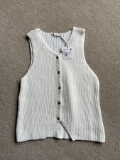 Pull & Bear Cream Knit Vest