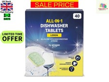 By Amazon ALL-IN-ONE Lemon Dishwasher Tablets, 40 tablets