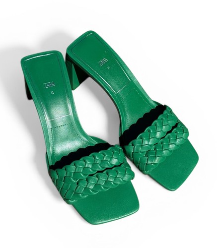 Zara braided green - braided, toe