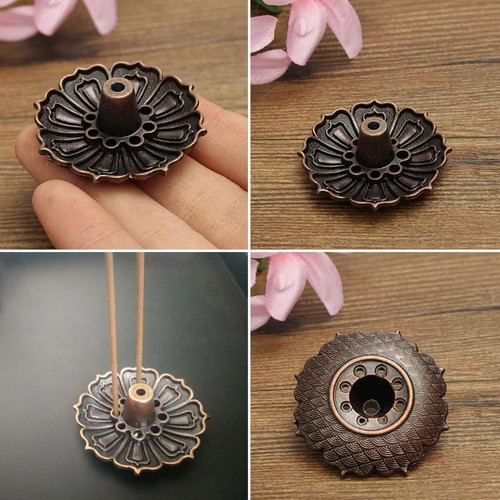 Incense holder flower copper - incense,