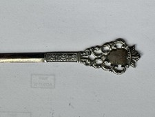 Vintage White Metal Letter Opener with Crest Design