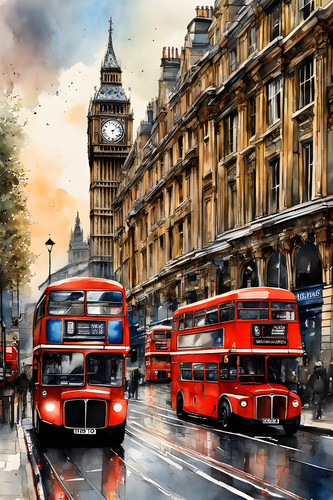 London red bus street art - london,