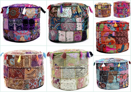 Indian pouf stool - pouf,