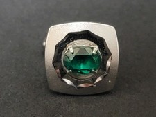 Emerald green cufflinks - green, button