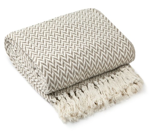 100 cotton herringbone throw - 100%,