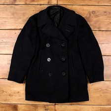 Vintage Naval Clothing Military Jacket M 40s Peacoat Sailor WWII Blue
