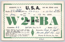 Postcard QSL W2FBA Albany New