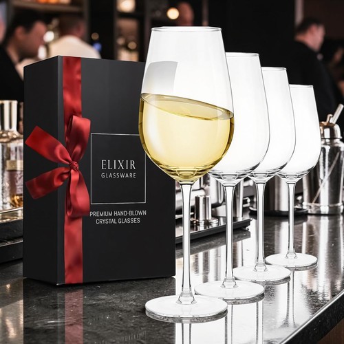 White wine glasses pack hand - white,